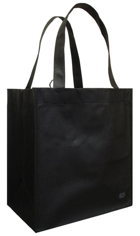 CYMA Reusable Tote Bags - Reusable Grocery Totes, Solid Color- 6 Bag Set- Black