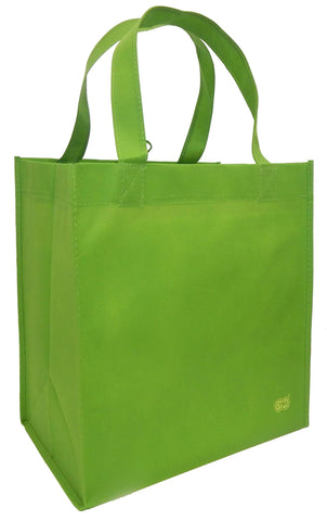 CYMA Reusable Tote Bags - Reusable Grocery Totes, Solid Color- 6 Bag Set- Lime
