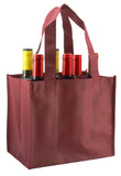 CYMA Reusable Wine Totes - Reusable 6 Bottle Tote Non-Printed-Burgundy