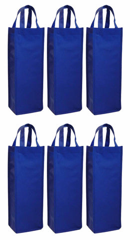 CYMA Reusable Wine Totes - Reusable Gift Bag, Single Bottle Tote-Royal Blue