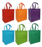 Insulated Tote Bags  (3), White + (6) Bright Reusable Grocery Totes Bag Set