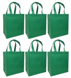 CYMA Reusable Tote Bags - Reusable Grocery Totes, Solid Color- 6 Bag Set- Green