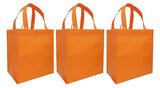 CYMA Reusable Tote Bags - Reusable Grocery Totes, Solid Color- 3 Bag Set- Orange