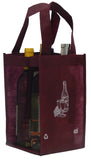 4 Bottle Tote Tall, Printed, Mesh Side Panels [4 Bag Set]