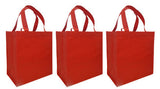 CYMA Reusable Tote Bags - Reusable Grocery Totes, Solid Color- 3 Bag Set- Red