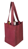 4 Bottle Wine Tote padded bottom & Ice pack holder (4 Bag Set)