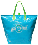 CYMA Insulated Tote Bags - Large Insulated Tote, Flat Bottom W/New Easy Open Pull-tabs- Aqua Blue