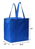 CYMA Insulated Tote Bags - Large Insulated Zippered Tote Bag, measurement- Royal Blue