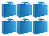 CYMA Reusable Gift Bags - Reusable Gift Bags, Large-  6 Bag Set- Aqua Blue