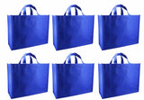 CYMA Reusable Gift Bags - Reusable Gift Bags, Large-  6 Bag Set- Royal Blue