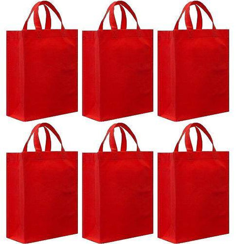 CYMA Reusable Gift Bags - Reusable Gift Bags, Medium- 6 Bag Set- Red