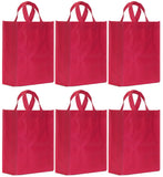 CYMA Reusable Gift Bags - Reusable Gift Bags, Medium- 6 Bag Set- Raspberry