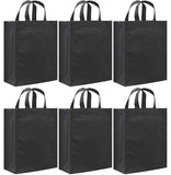 CYMA Reusable Gift Bags - Reusable Gift Bags, Medium- 6 Bag Set- Black