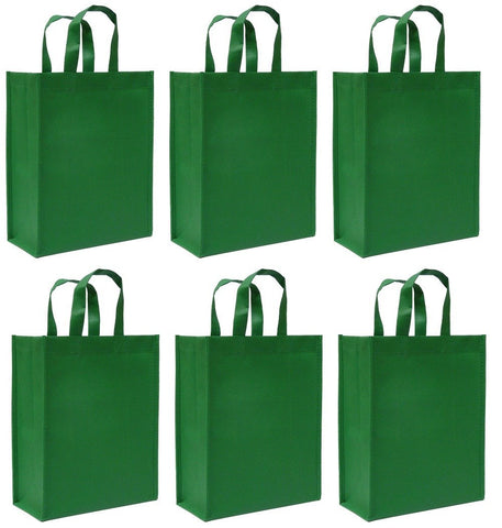 CYMA Reusable Gift Bags - Reusable Gift Bags, Medium- 6 Bag Set- Green