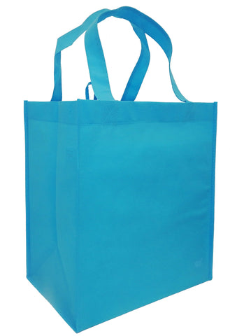 CYMA Reusable Tote Bags - Reusable Grocery Totes, Solid Color- 6 Bag Set- Aqua Blue