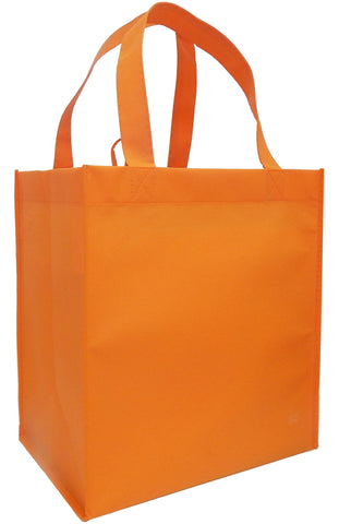 CYMA Reusable Tote Bags - Reusable Grocery Totes, Solid Color- 6 Bag Set- Orange