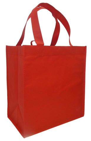 CYMA Reusable Tote Bags - Reusable Grocery Totes, Solid Color- 6 Bag Set- Red